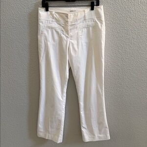 Cache White Sailor Style Patch Pocket Flare Lined Pants Size 8